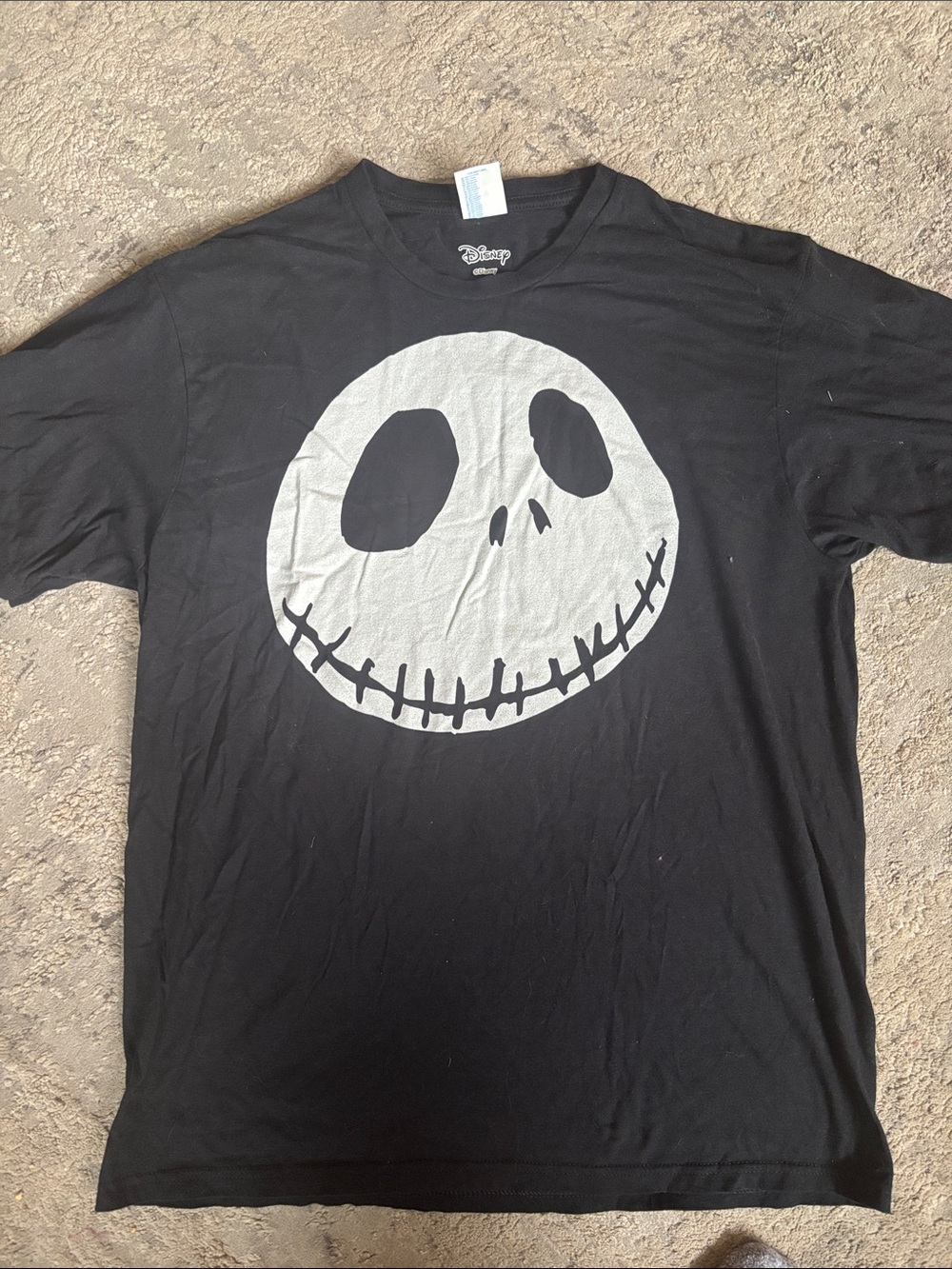 Disney Black Short-Sleeve Tee with White Jack Skellington Face